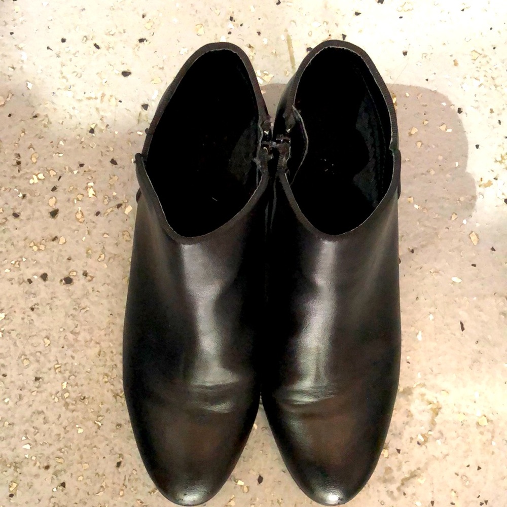 Black leather ankle boots